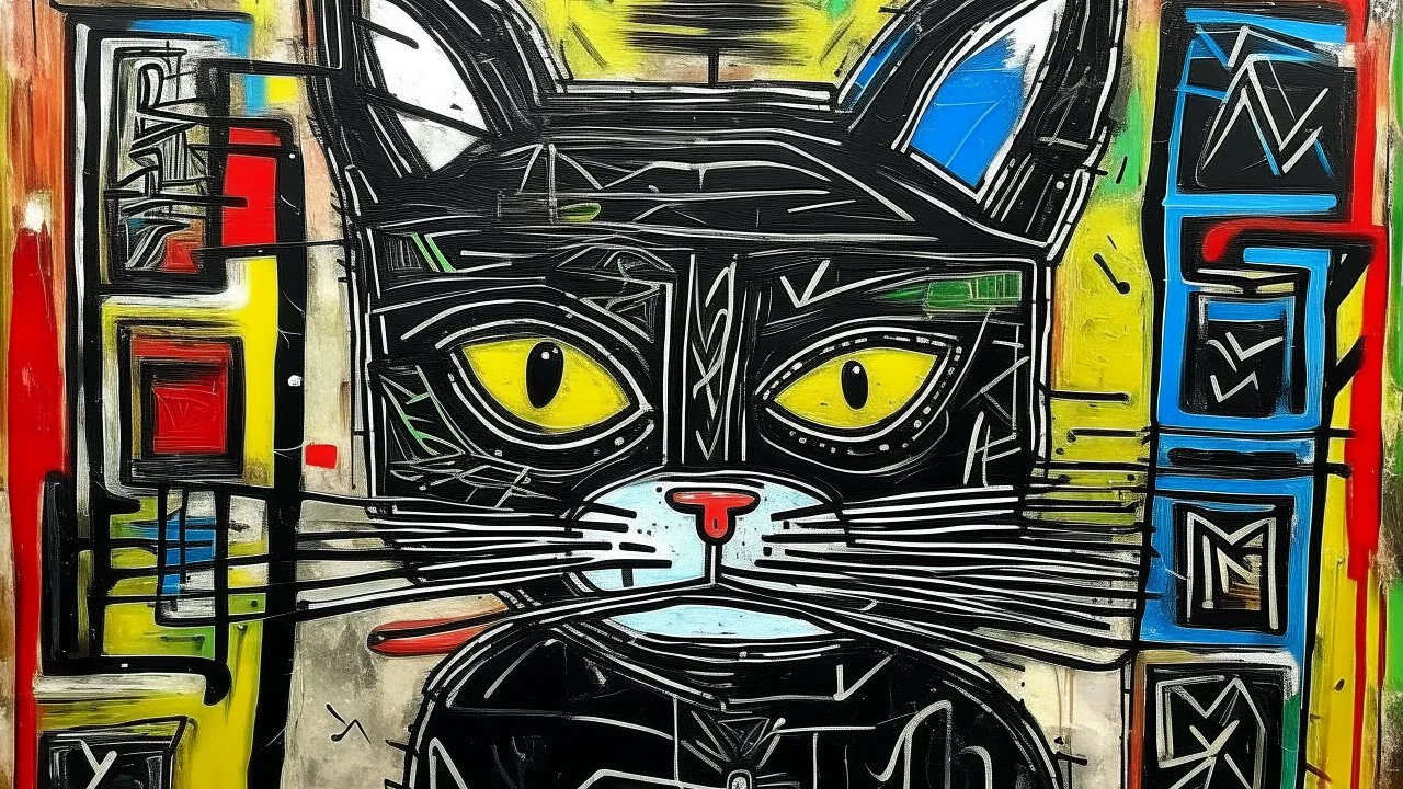 Basquiyat style cat