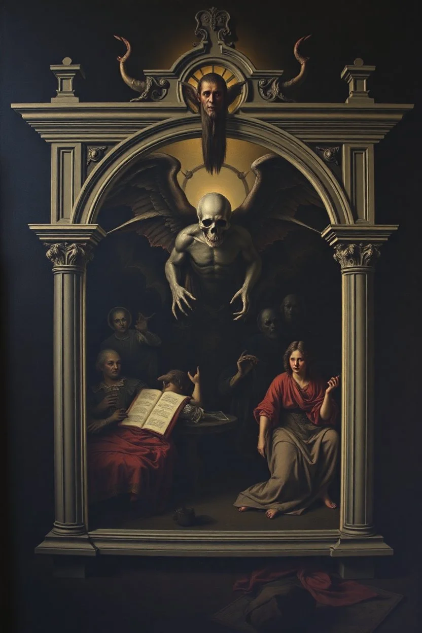 Renaissance paintings, dark and scary stories, Francisco Goya, cultic, Biblical motifs, uncanny valley
