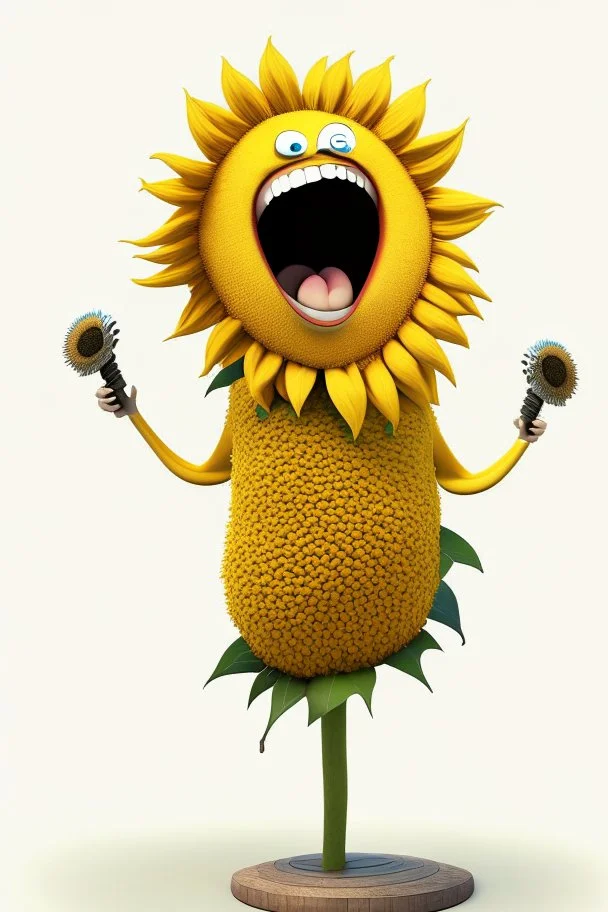 cheery sunflower avatar singing full body