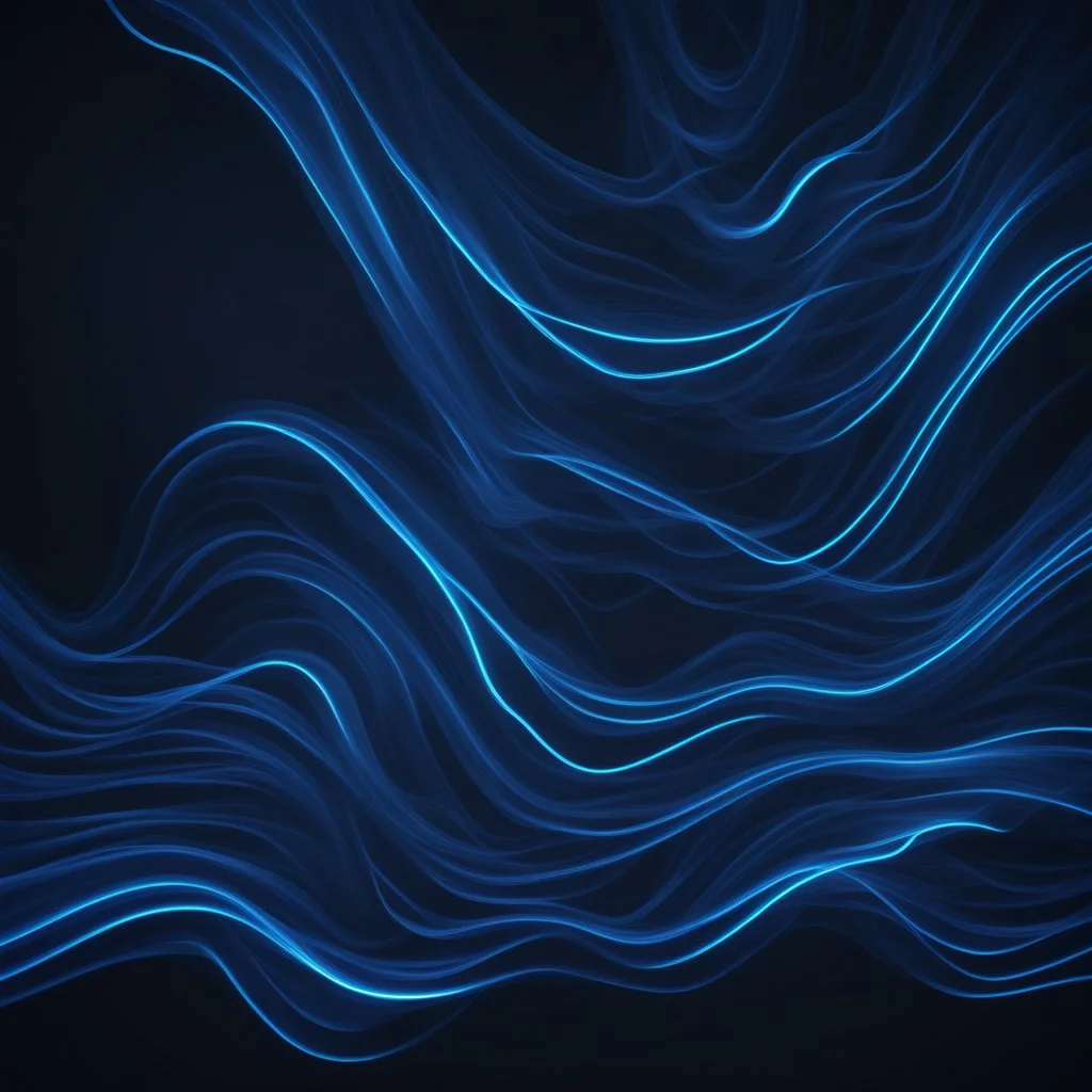 Hyper Realistic Navy-Blue Neon Glow Right Flow Texture with dark background