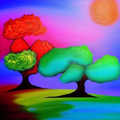 landscape tree painting abstract