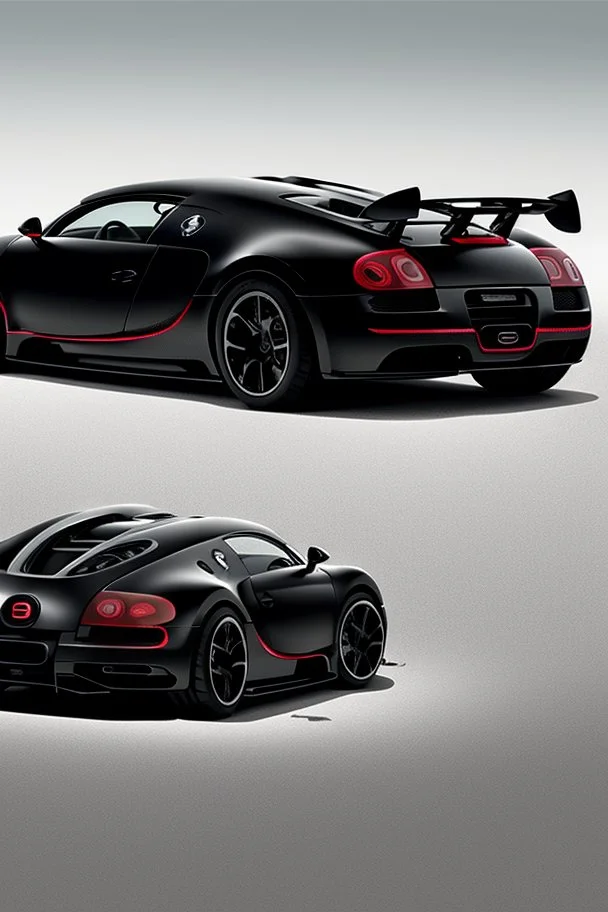Extremely Black Super Star Bugatti Veyron Hyper Sport, rear view
