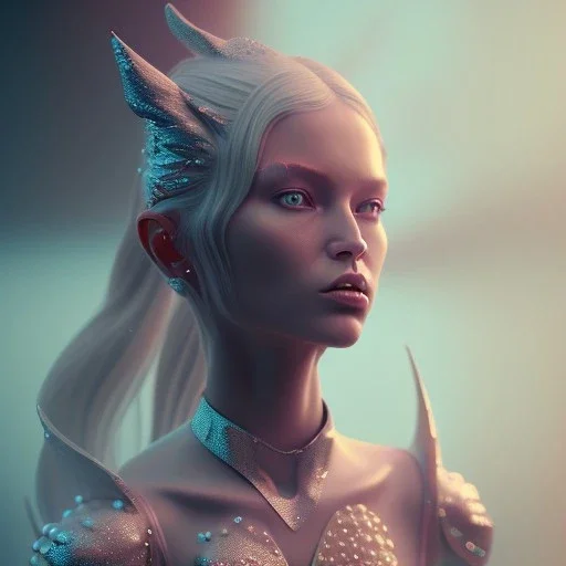  octane render, 8k, high detail, fairy, android, portrait, metallic