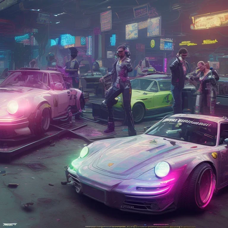 cyberpunk 2077 version of a porsche