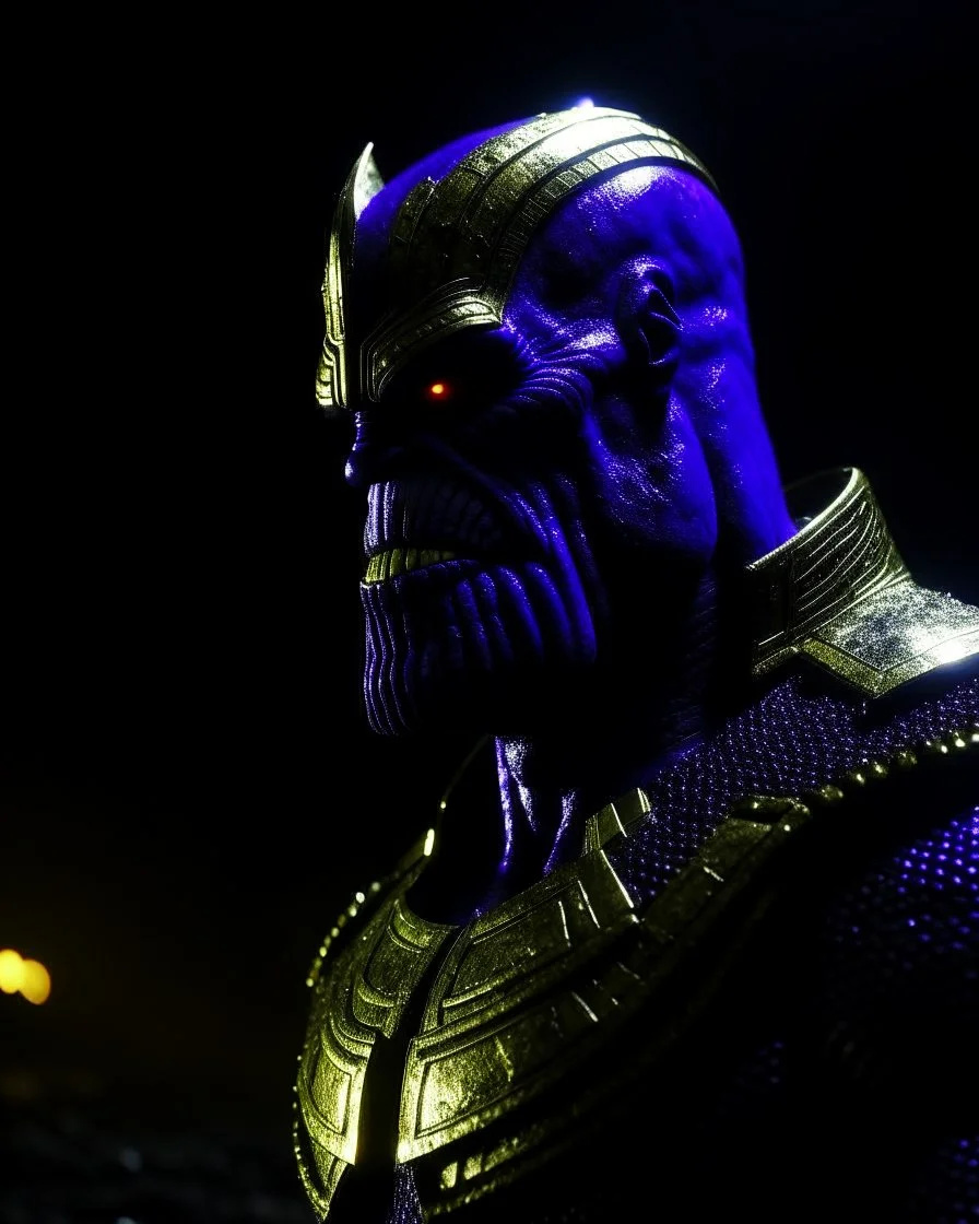 Thanos, cinematic, dark scene,realitic