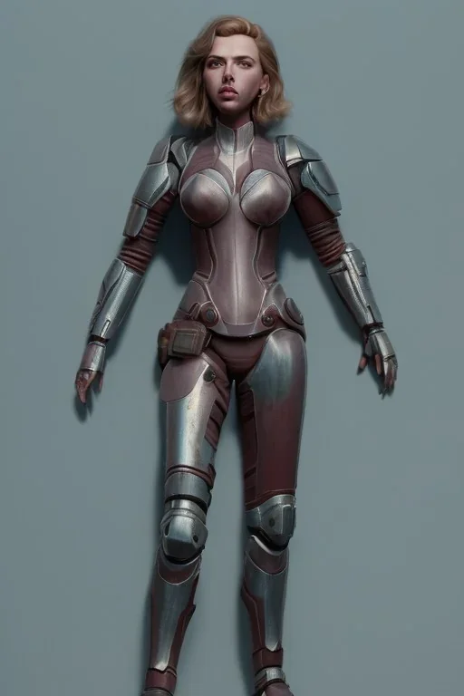 full body, Scarlett Johansson identify face, leather armour , big busty , pintura, ,details,texture,8k quality, florest, Minimalism, Romanticism, Expressionism, Impressionism