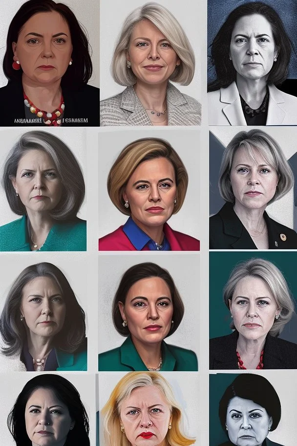 Portraits of powerful female politicians