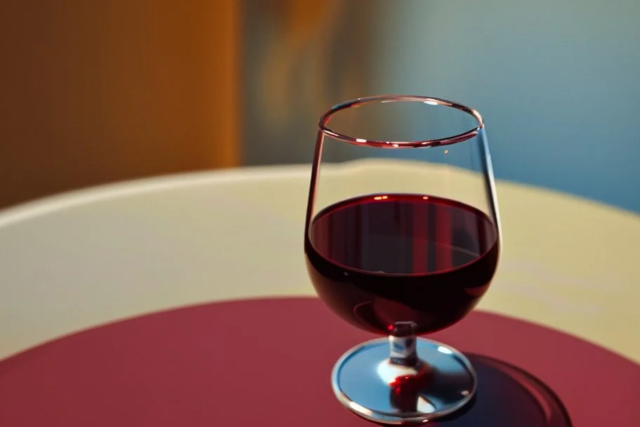 cup of red wine on a table