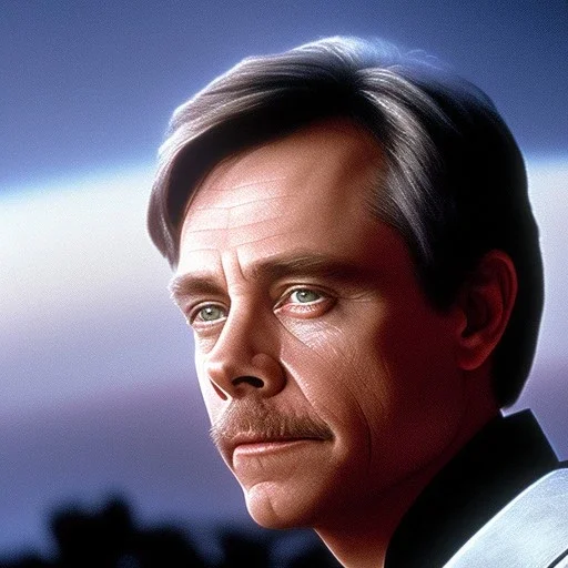 extremely detailed 8k hyperspace wallpaper,complete and photo realistic detailed head to waist stunning photo realistic portrait of mark hamill as luke skywalker in star wars with short lenght, Symmetrical, soft, fine, warm, photo realistic hair, blue eyes, professional majestic photo realistic painting by Ed Blinkey, Atey Ghailan, by Jeremy Mann, Greg Manchess, Antonio Moro, trending on ArtStation, Intricate, High Detail, Sharp focus,dramatic, by greg rutkowski,careworn face,space outfit