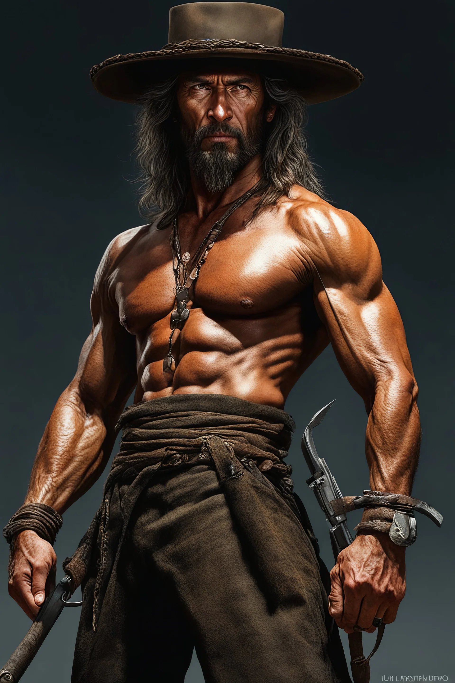 Full Color - Extremely muscular The Outlaw Jose Wales, in the style of 18-year-old Chinese Clint Eastwood, Boris Vallejo, Frank Frazetta, Grasshopper, 4k, 8k, 16k, 32k. 100k UHD, ultra hyper resolution, extremely detailed, hyper-realistic, photorealistic, Realism Engine, EpicPhotoGasm, Realistic Vision V51, Realistic Stock Photo, ProtoVision, Realism Engine, RealVis XL, Zavy Chroma XL, RealVisXL v4, Realistic Vision V5.1, AbsoluteReality v1.8.1, 100k Super UHD professional quality photograph,