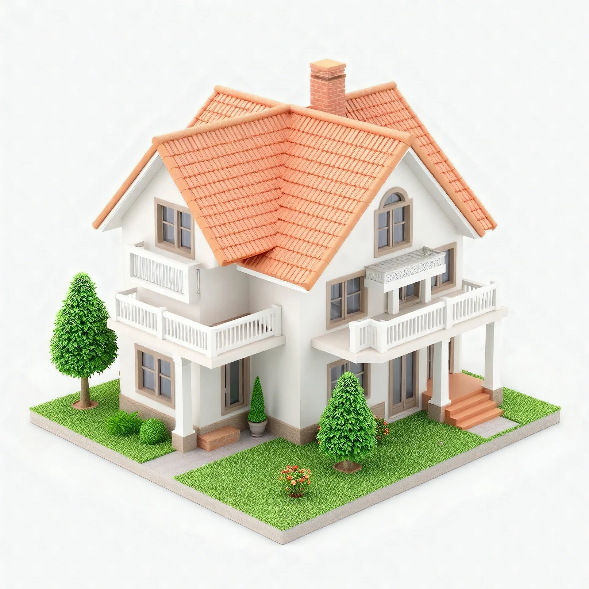 Three-dimensional house model png