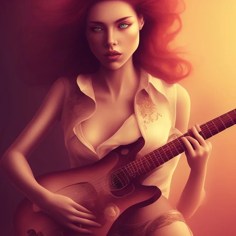 woman plays guitar