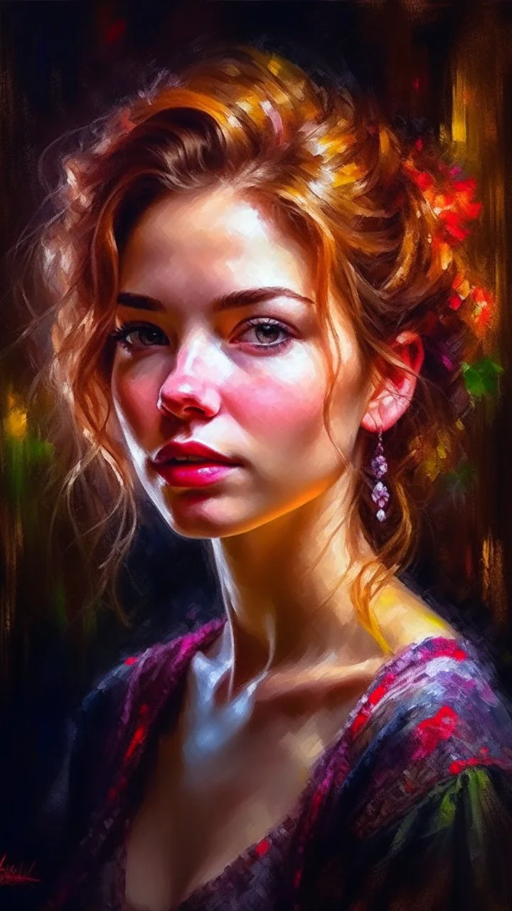 Portrait of a beautiful Woman by andrew atroshenko, Moody, Highly detailed, Ethereal, Intricate, Soft Lighting, 8k resolution, trending on Artstation, triadic colors, Unreal Engine, oil on canvas