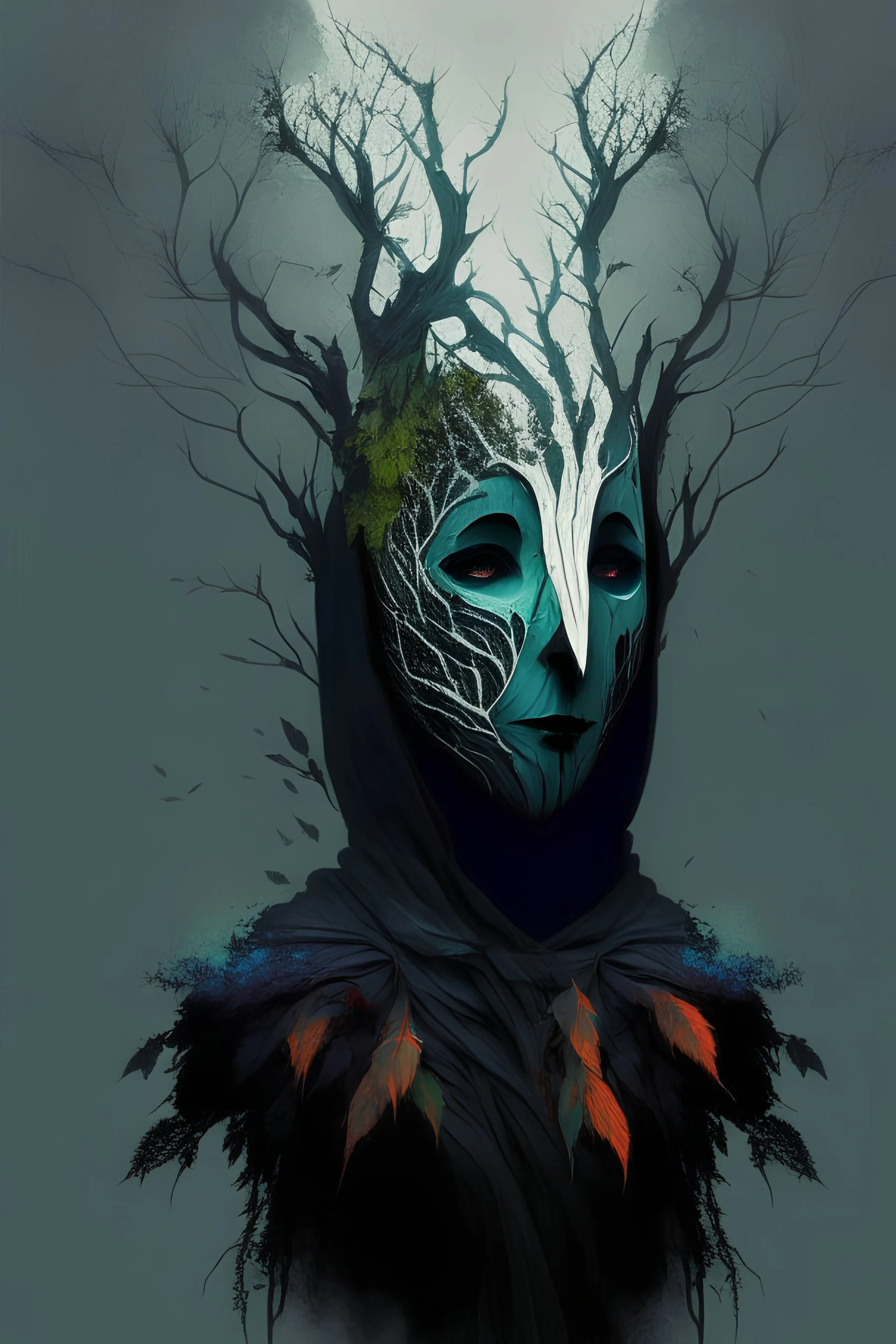 more colours faceless widow nature druid driada no face slenderman face facless mask