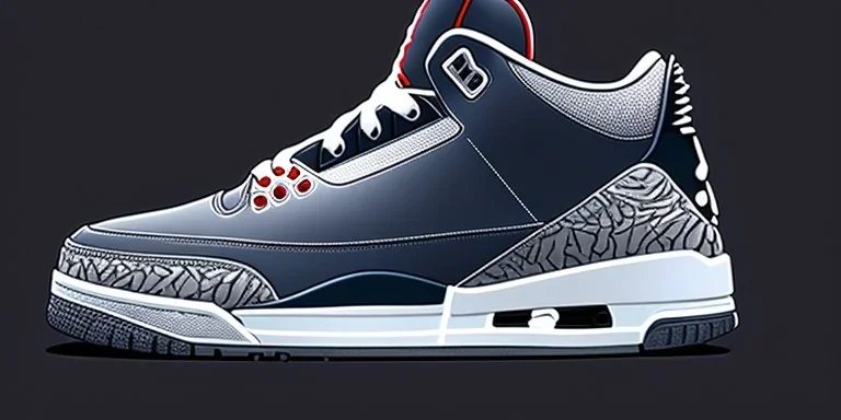 Jordan 3 sneaker in the space volumetric lighting