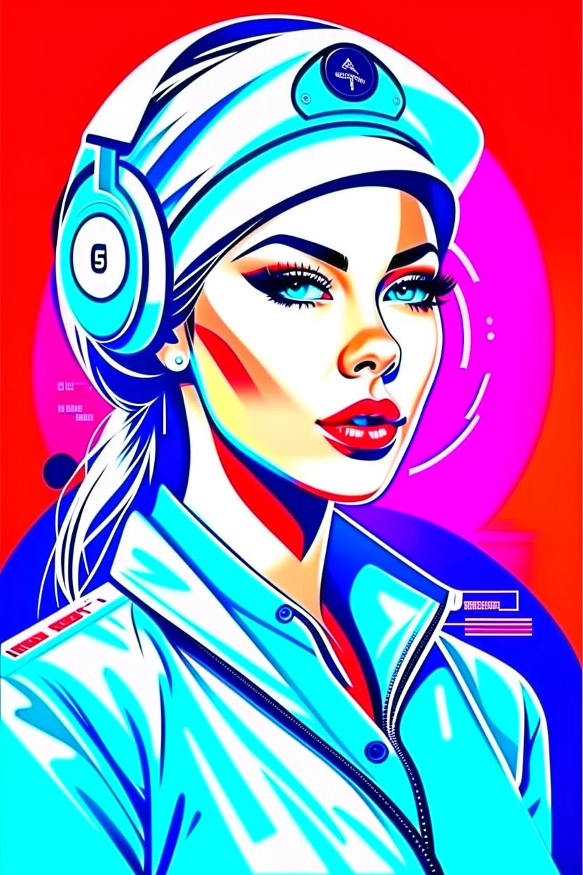 Retro-futuristic intricately drawn nurse Pin up Poster, detailed face. Beautiful woman. in the style of Full body hiphop streetwear drip highly detailed, hyperdetailed painting, complex, 8K, HD