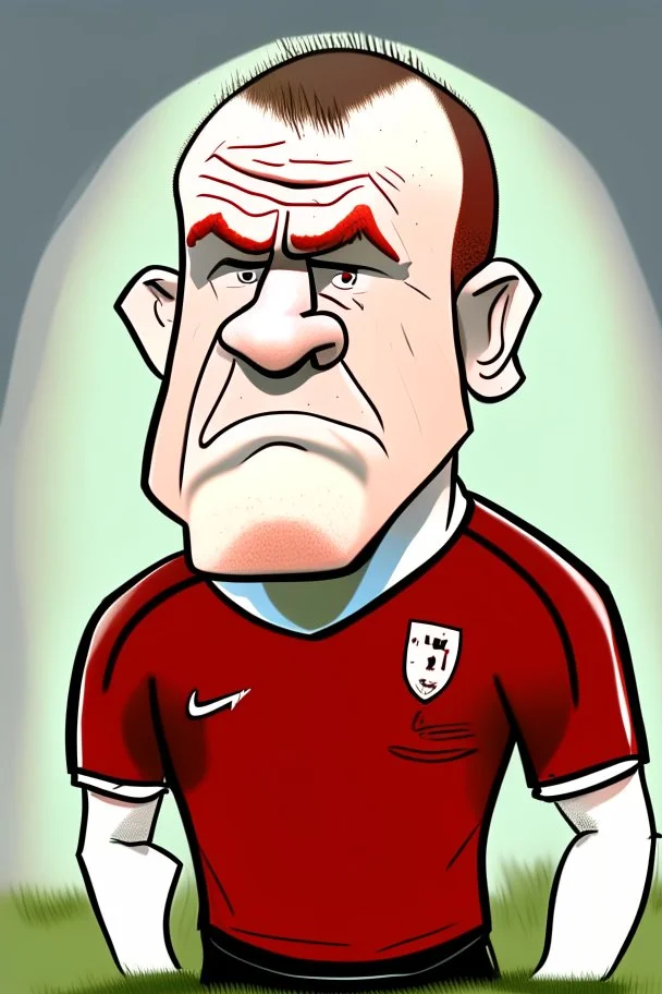 Wayne Rooney English football coach cartoon 2d