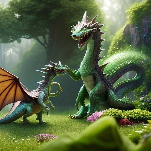 pixar style, volumetric summer garden environment and background, realistic painting of baby dragon, looking excited, volumetric lighting, dramatic lighting, detailed digital painting, extreme dense and fine fur, anime, ornate, colour-washed colors, elegant, small minutiae, tiny features, particulars, centered, smooth, sharp focus, renderman gofur render, 8k, uhd, detailed eyes, realistic shaded volumetric lighting, sunlight caustics, backlight, centered camera view