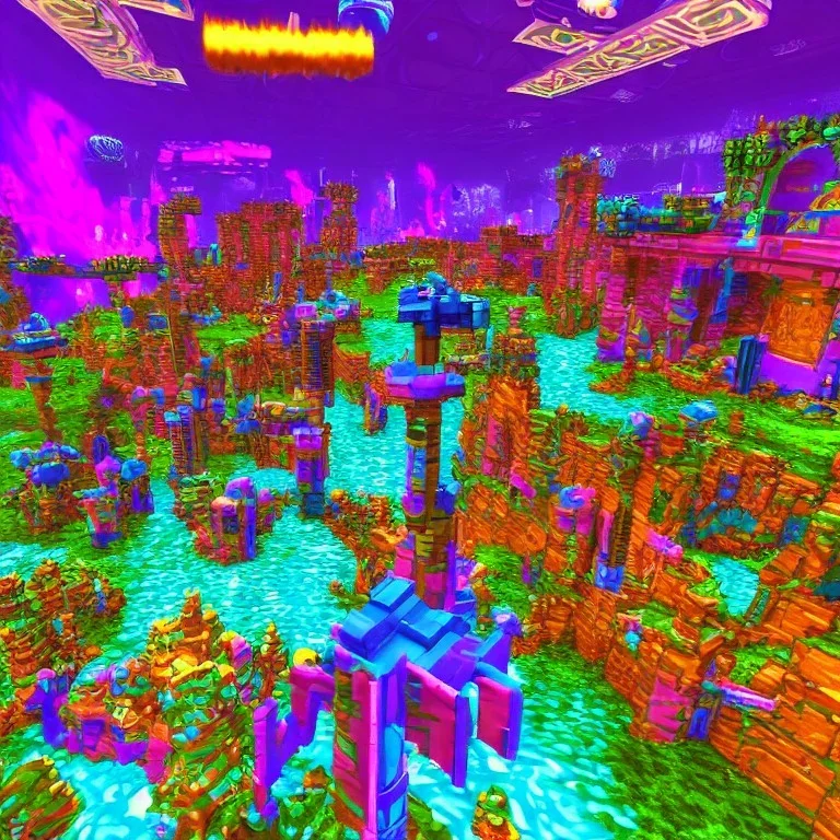 unreal tournament, first person shooter,90’s,colorful, 90’s 3d, 90’s mall inside,90’s video game 3d, vaporwave, city, crypt underworld video game, cryptworlds video game, cicada marionette, crypt underworld video game, crypt underworld videogame