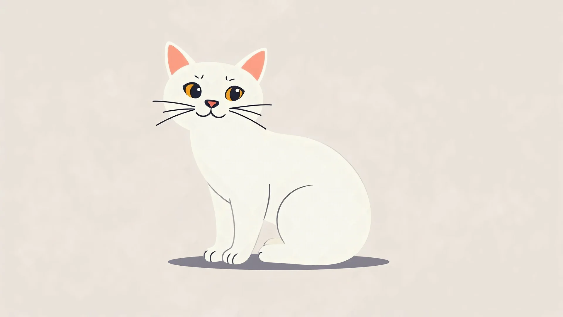 illustration simple and flat design cat and icon