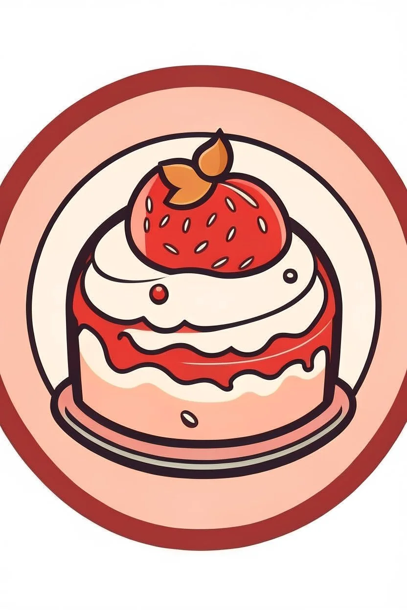 round logo with a cake