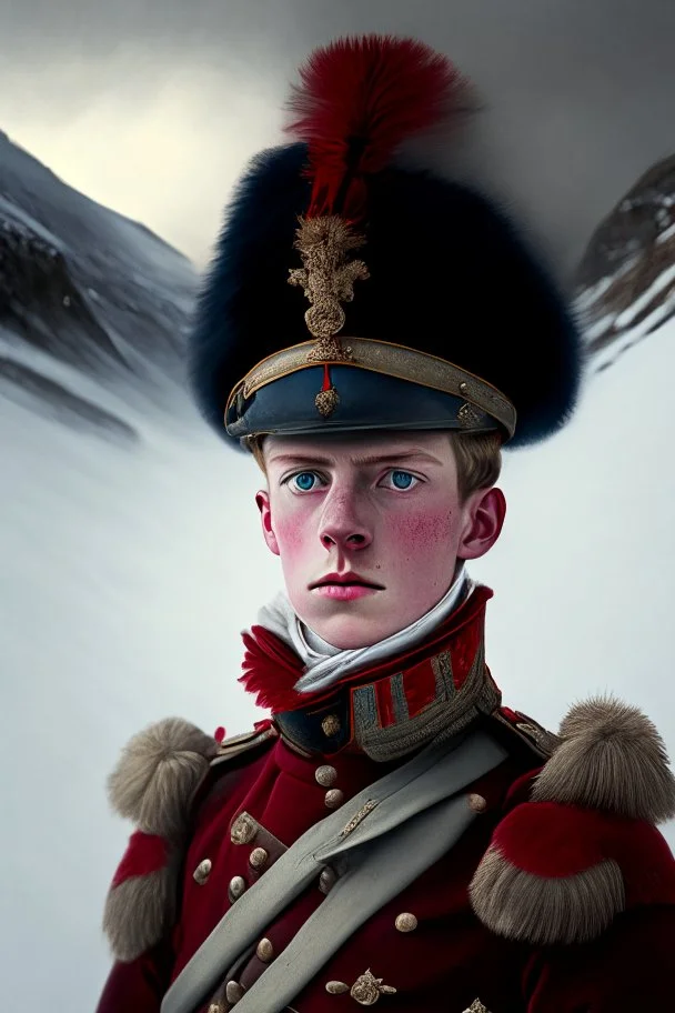 young commander of victorian guards in glacial