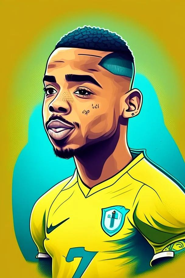 Gabriel Jesus Brazilian football player ,cartoon d