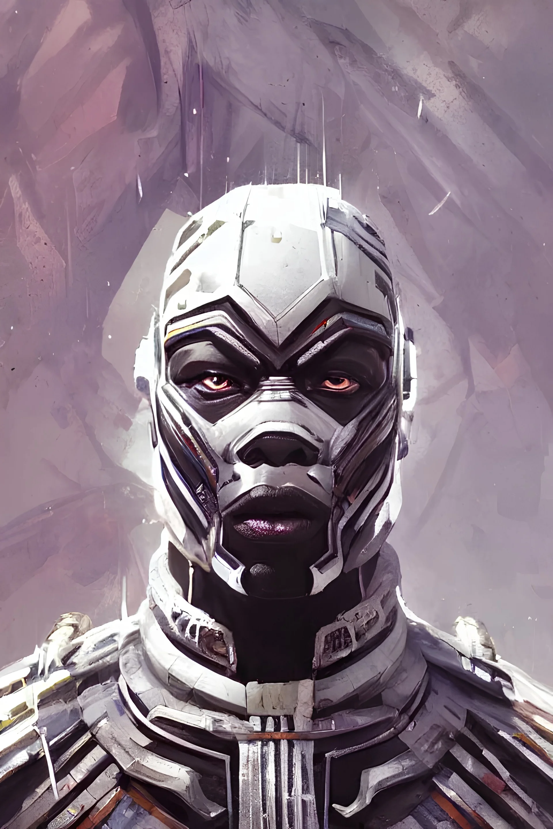 wakandan warrior in white armor, cyberpunk futuristic neon. decorated with traditional japanese ornaments by ismail inceoglu dragan bibin hans thoma greg rutkowski alexandros pyromallis nekro rene maritte illustrated, perfect face, fine details, realistic shaded, fine - face, pretty face, masterpiece