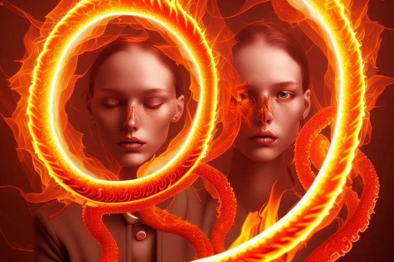 Fire spiritual tentacles fire wrapping around people's memories fire