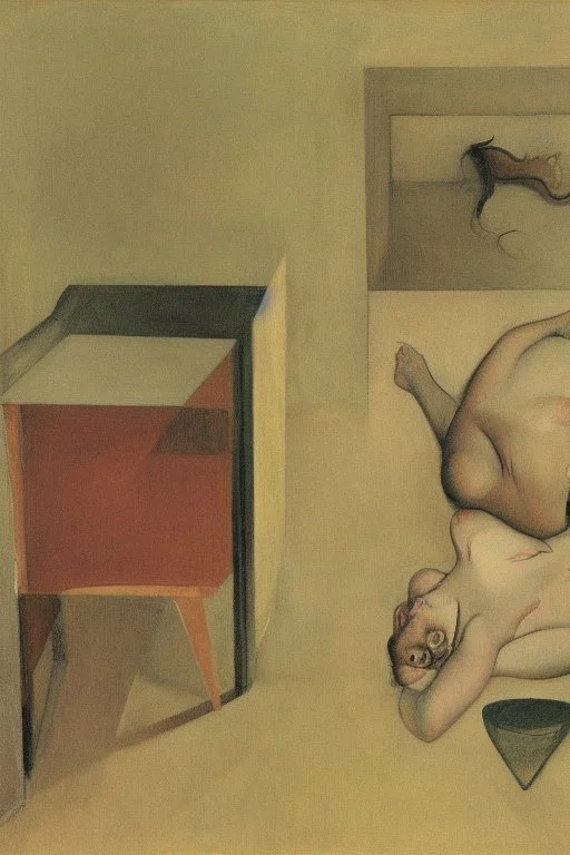 a chimera in a liminal room depicted by balthus