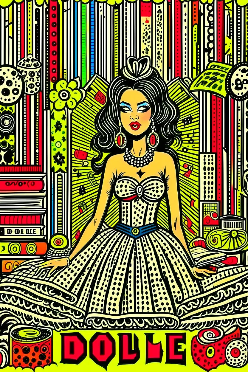 Vintage pop art style, book of life