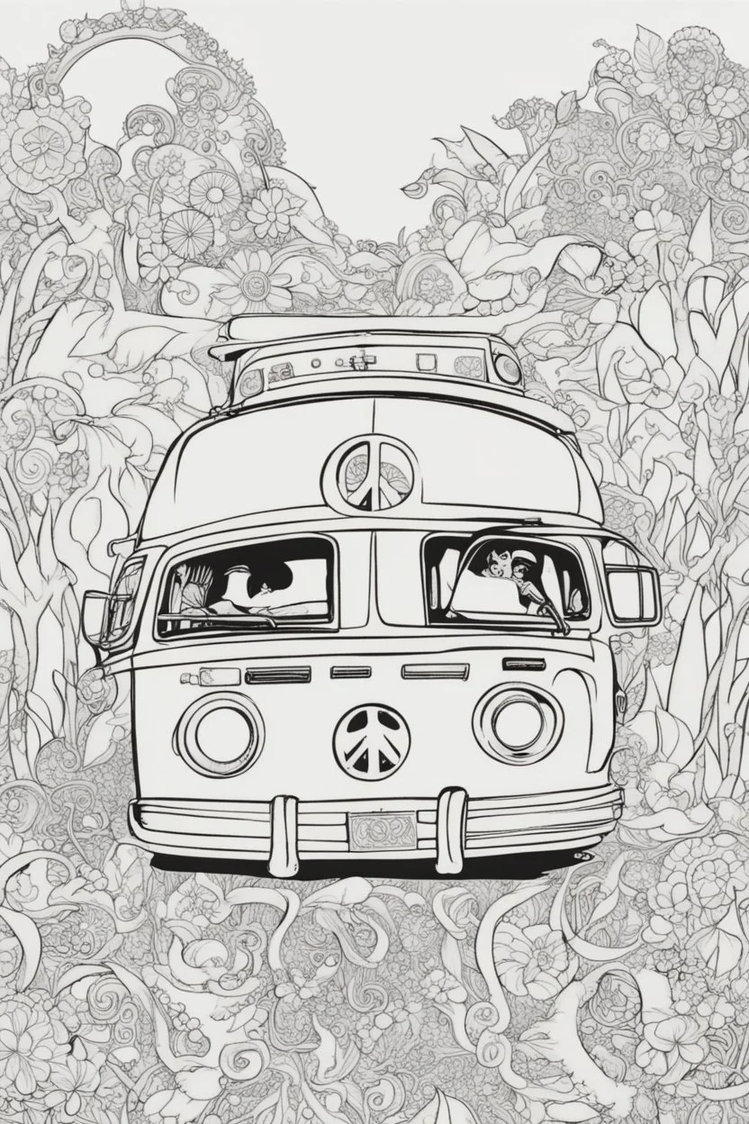 hippie coloring page