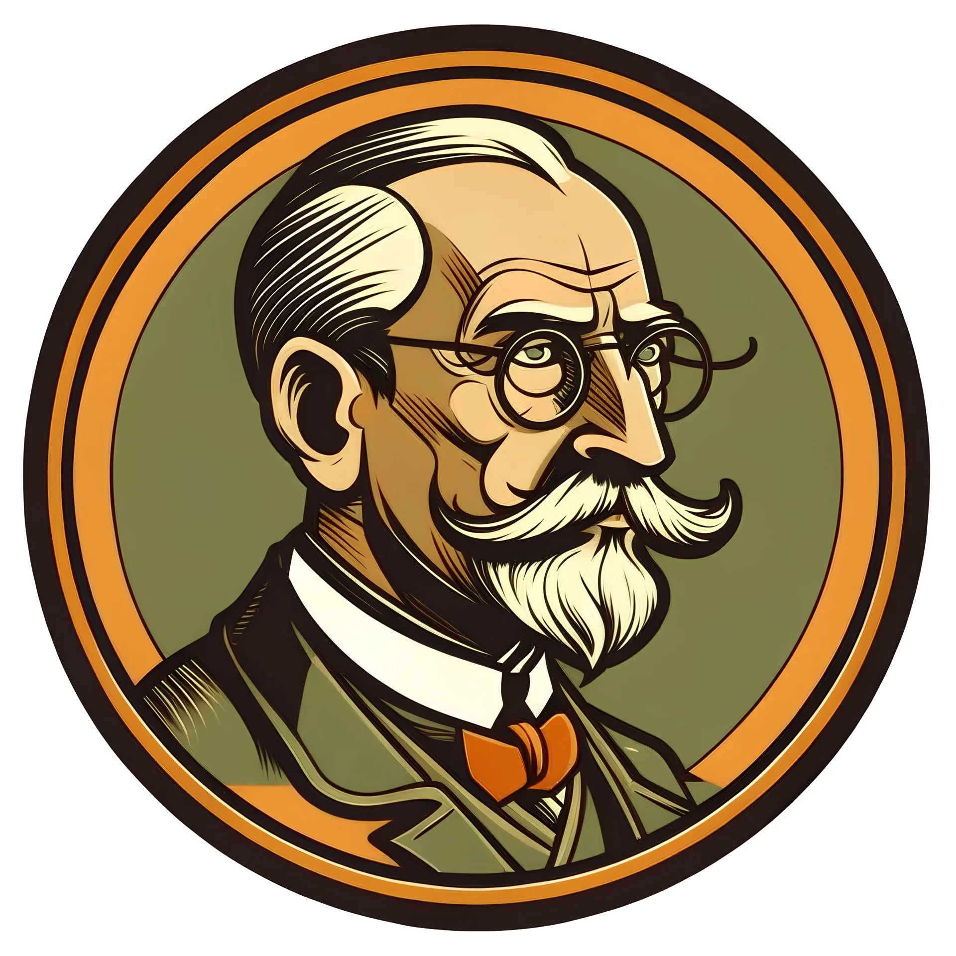 professor balthazar in a round logo