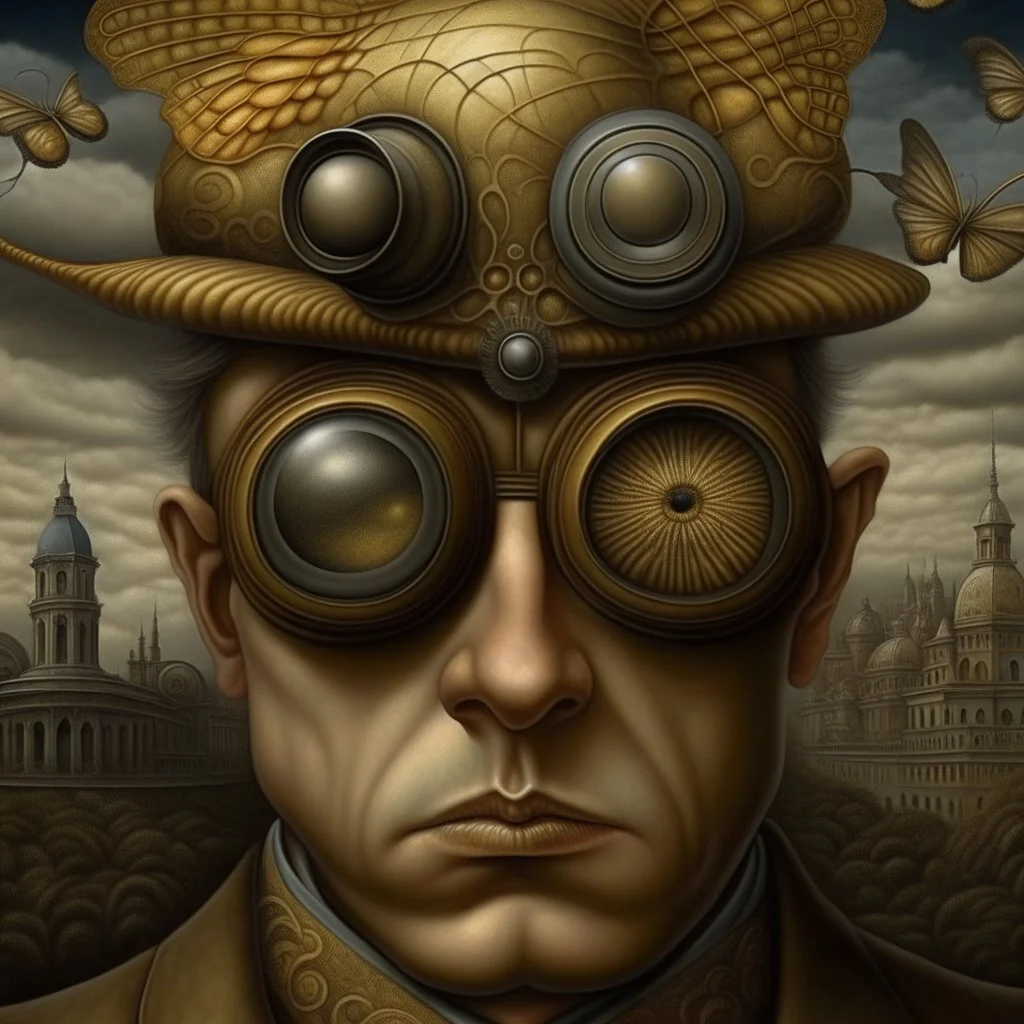 Their eyes grew wide beneath their lids, And how he made them roll, Thomas Ligotti, neo surrealism, by Igor Morski, eerie, metaphorical imagery.