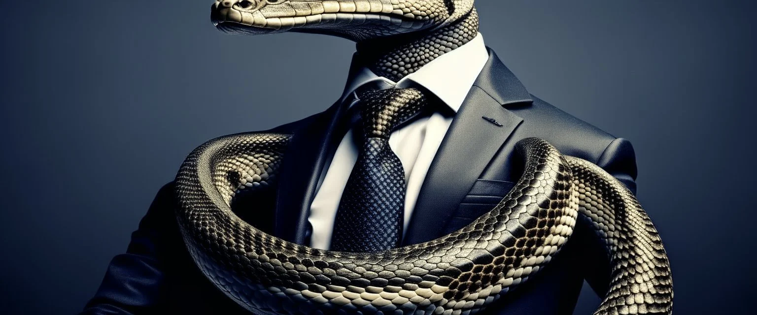 Snake dressed in a business suit