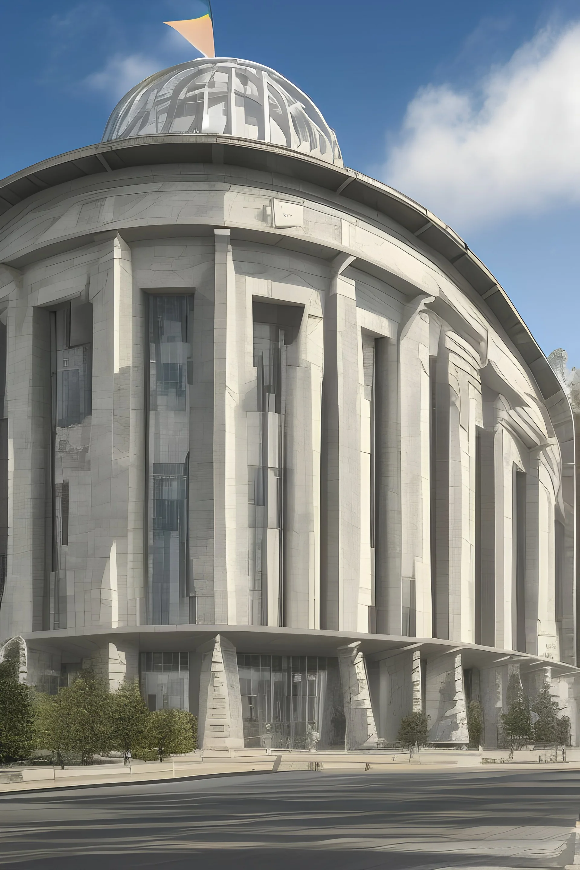 A modern central university library from the outside