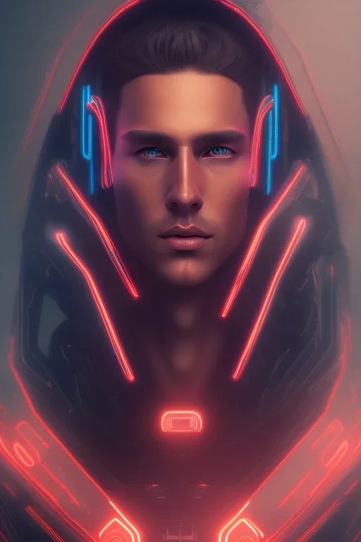 cyberpunk, head, men, portrai, tron