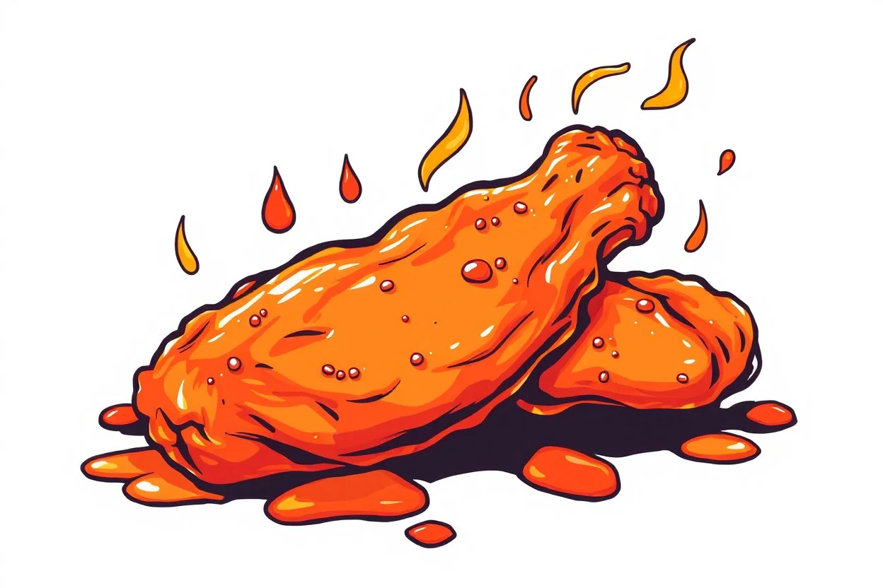 illustration of spicy chicken wing, stickers