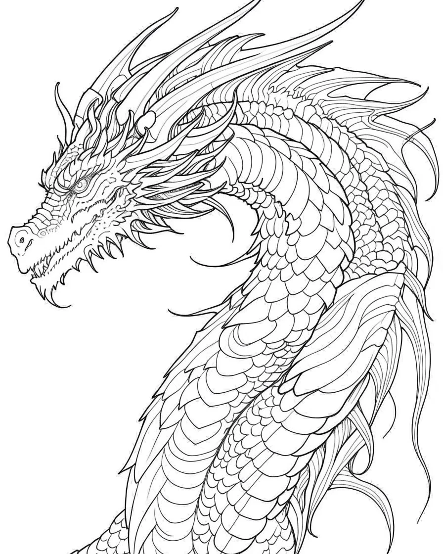 I need a dragon outline ,no shadow only clear outline and backgroun