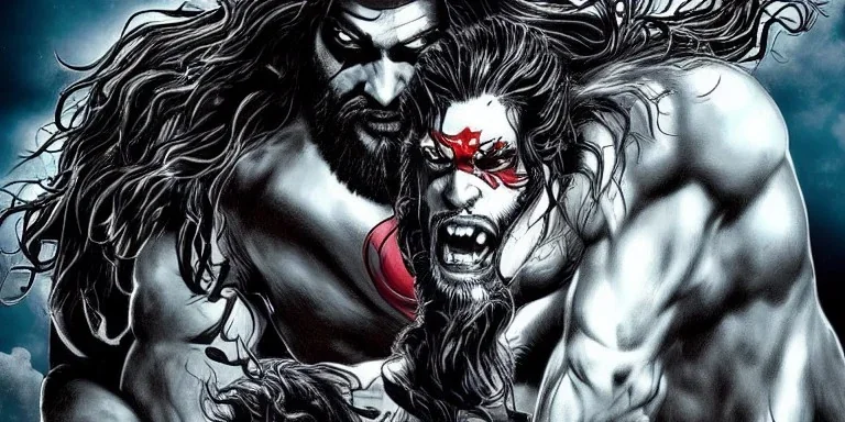 Jason Momoa as lobo from dc comics, dramatic light, high detail, cinematic, vignette