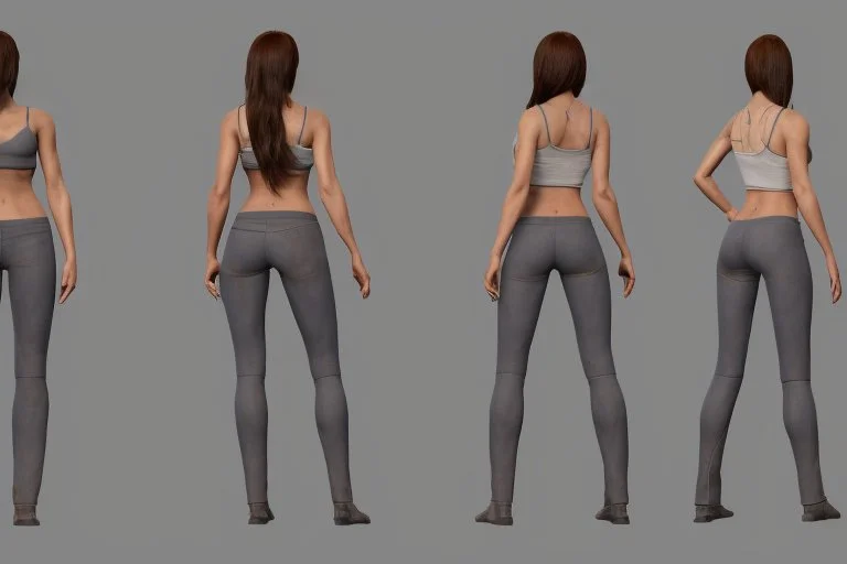 Female character 19 years Proportions of the character the head-to-body ratio . Create a distinctive silhouette that helps the character stand out and be easily recognizable Design the character's face, including the shape of the head, eyes, eyebrows, nose, mouth, and ears. Consider the . Front, Side, and Back Views: Provide multiple views of the character, including front, side, and back mode sheet .