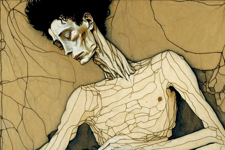 painting of a figure with the life-filled void of an empty existence, egon schiele masterpiece