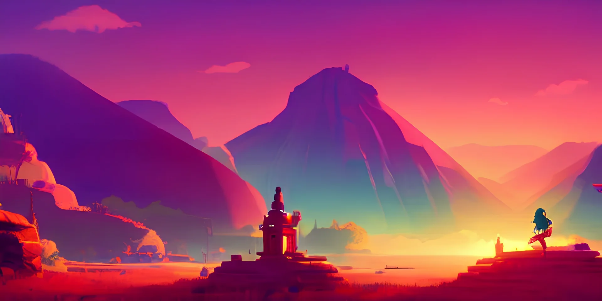 highly detailed landscape of mexico, beautiful, bright atmosphere, art by Atey Ghailan and Ilya Kuvshino, hd, wallpaper