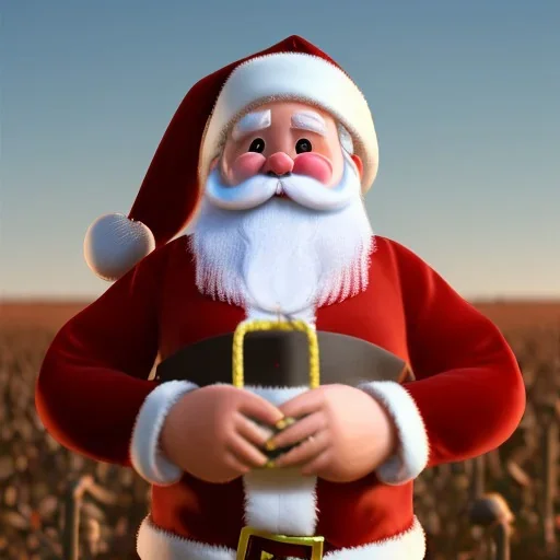 santa claus in the cropland corn