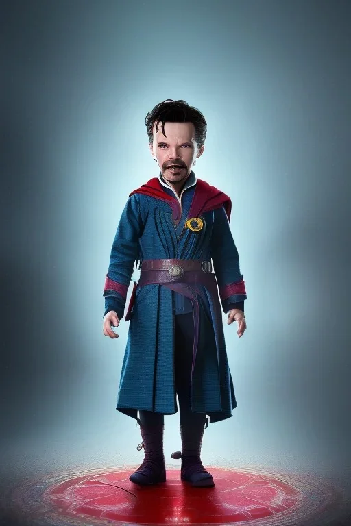 Doctor strange toddler, serious, full body, jump, bokeh, hyper realistic