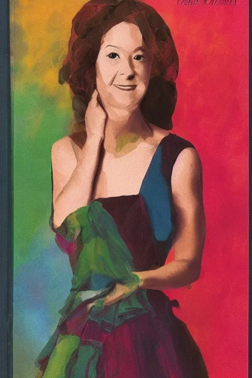 Portrait lady, full body shot, full-color medium shot style of textbook cover