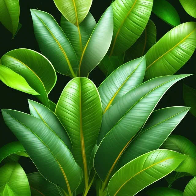 a tropical climbing plant with three leaves growing upwards, each leaf is fully visible, vector style