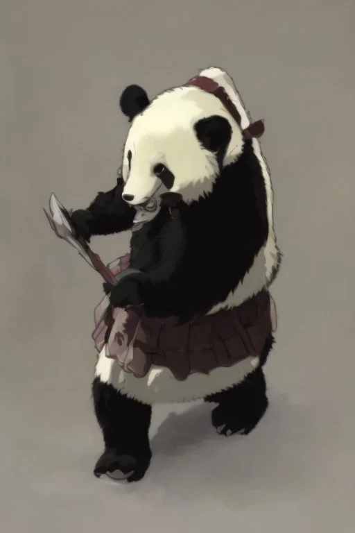 Panda in samurai armour