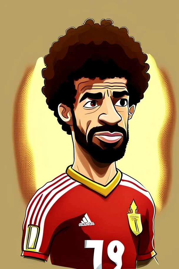 Mohamed Salah Egyptian football player cartoon 2d