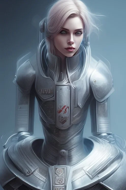 female knight, cyberpunk futuristic neon, fencing, long sword in her hand, perfect face, fine details, realistic shaded, fine - face, pretty face, masterpiece